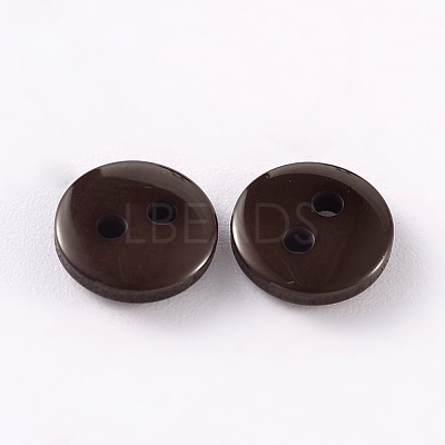 2-Hole Flat Round Resin Sewing Buttons for Costume Design BUTT-E119-36L-02-1