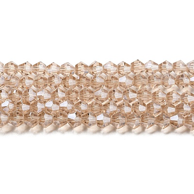 Transparent Electroplate Glass Beads Strands EGLA-A039-T6mm-A12-1