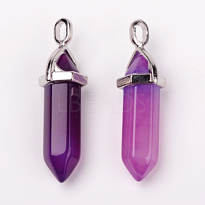 Natural Agate Double Terminated Pointed Pendants X-G-F295-05E-1
