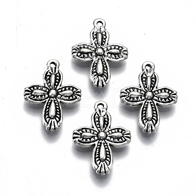 Tibetan Style Alloy Pendants TIBEP-N009-005AS-RS-1