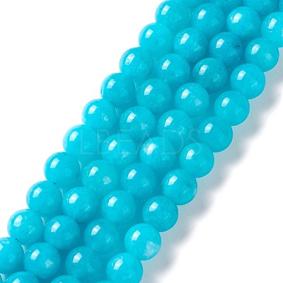 Natural White Jade Imitation Amazonite Beads Strands G-I299-F04-8mm-1