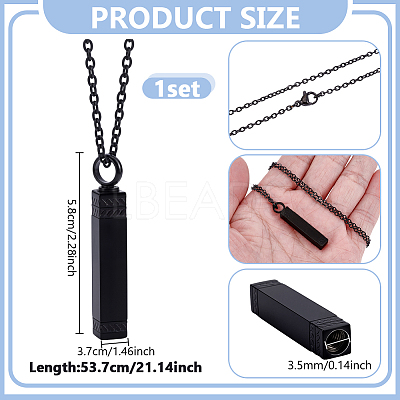 1Pc Stainless Steel Perfume Bottle Necklaces NJEW-UN0001-92EB-1