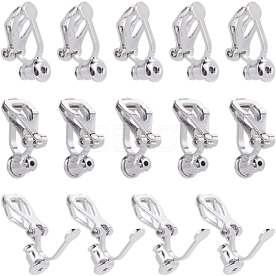 24Pcs Brass Clip-on Earring Findings FIND-SC0013-11P-1