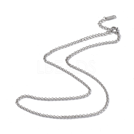 Non-Tarnish 304 Stainless Steel Rolo Chain Necklace for Men Women NJEW-K245-022A-1