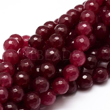 Dyed Natural White Jade Beads Strands G-E313-8mm-05-1