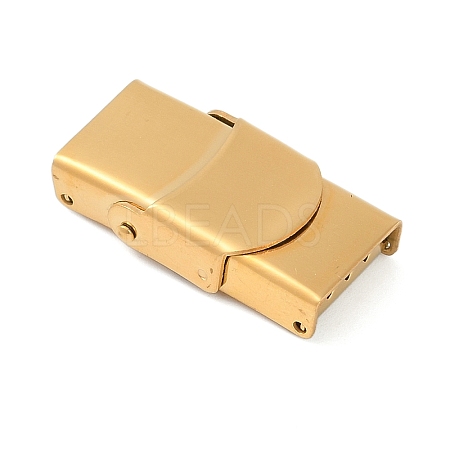 Ion Plating(IP) 201 Stainless Steel Watch Band Clasps STAS-C006-1-02G-01-1
