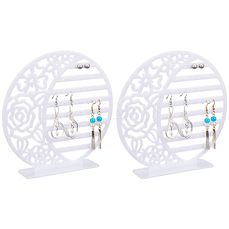 Detachable Hollow Round Acrylic Earring Display Stands EDIS-WH0029-47-1