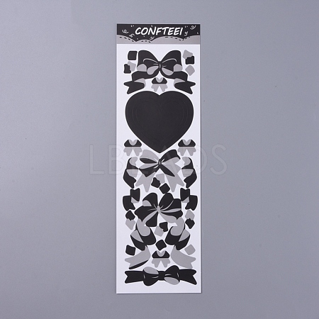 Bowknot & Heart Pattern Decorative Stickers Sheets DIY-L037-G01-1