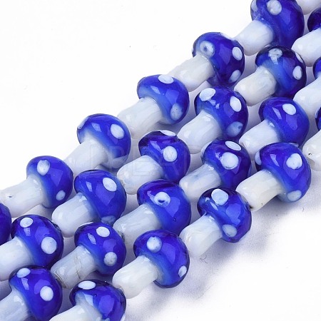 Mushroom Handmade Lampwork Beads Strands LAMP-R116-12A-1
