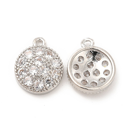 Brass Micro Pave Cubic Zirconia Charms KK-E071-12P-1