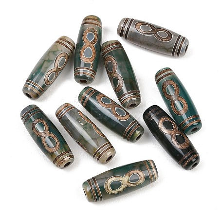 Tibetan Style dZi Beads TDZI-E004-43-1