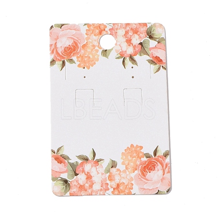 Rectangle Floral Paper Jewelry Display Cards with Hanging Hole CDIS-C004-08D-1