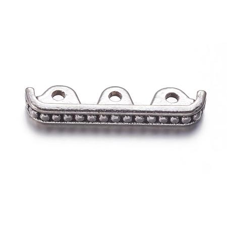 3 Holes Tibetan Style Alloy Spacer Bars A0448Y-1