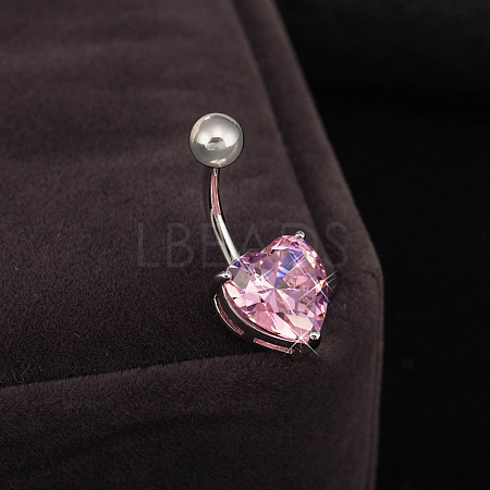 Brass Cubic Zirconia Belly Rings WGBA42D-04-1