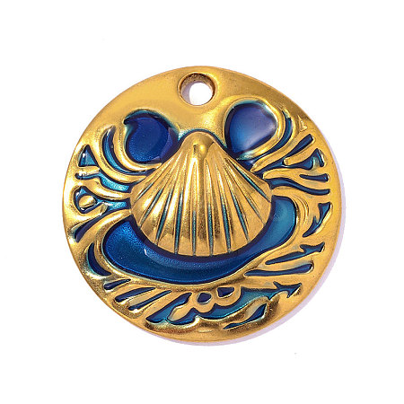 304 Stainless Steel Enamel Pendants STAS-OY017-18G-1