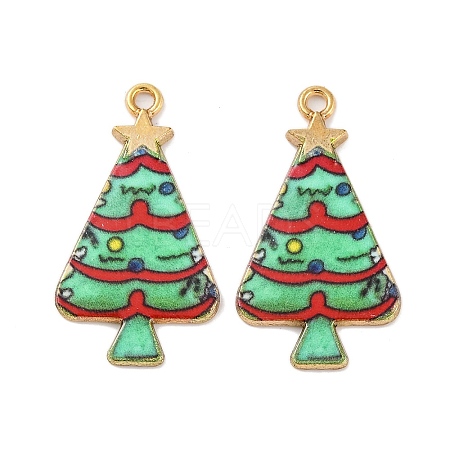 Christmas Theme Rack Plating Alloy Pendants FIND-M020-02G-G-1