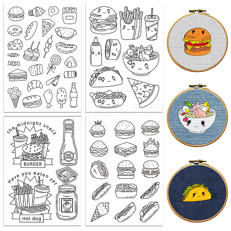 4 Sheets 11.6x8.2 Inch Stick and Stitch Embroidery Patterns DIY-WH0455-176-1