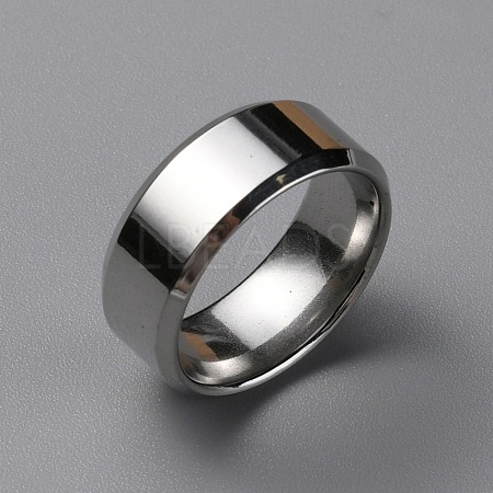 304 Stainless Steel Wide Band Finger Rings for Women Men RJEW-WH0009-12C-1