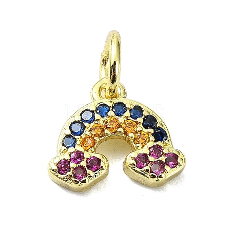 Brass Micro Pave Colorful Cubic Zirconia Pendants KK-H475-12G-1