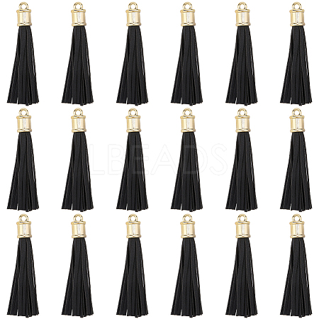 18Pcs PU Imitation Leather Tassel Pendants FIND-CL0001-71A-1