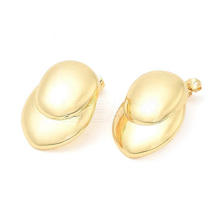Brass Twist Teardrop Stud Earrings EJEW-K251-17G-1
