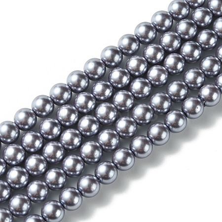 Eco-Friendly  Dyed Glass Pearl Round Beads Strands HY-A002-8mm-RB028-1