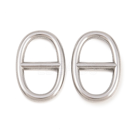 304 Stainless Steel Oval Links Connector Charms STAS-F366-02B-P-1