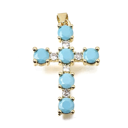 Brass Pave Cubic Zirconia Pendants CU-CBAE7DF-11G-B05-1