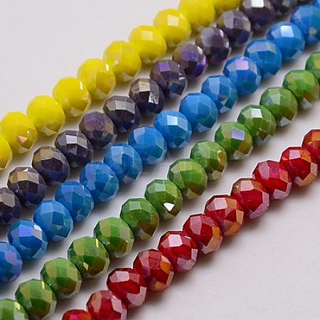 Electroplate Glass Beads Strands GLAA-PH0007-34-1