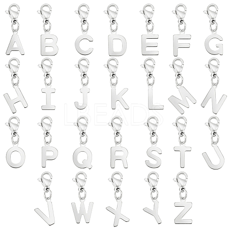 201 Stainless Steel Letter A~Z Pendant Decoration HJEW-AB00491-1