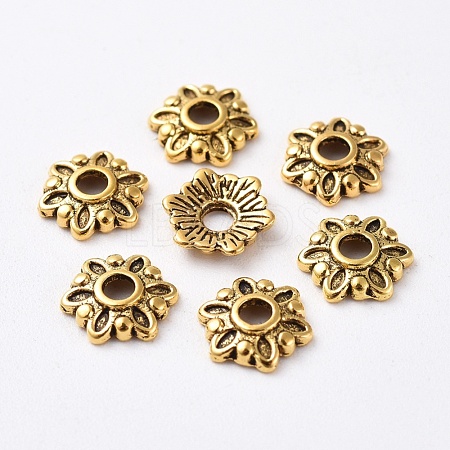 Tibetan Style Caps TIBEB-Q022-AG-LF-1