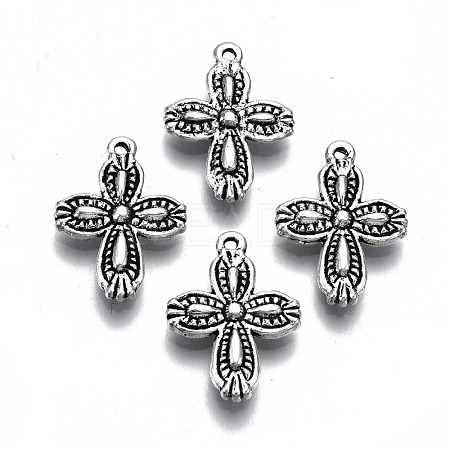 Tibetan Style Alloy Pendants TIBEP-N009-005AS-RS-1