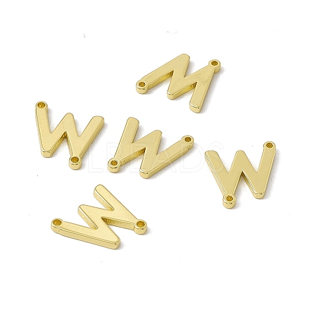 Rack Plating Brass Letter Connector Charms KK-C007-38G-W-1