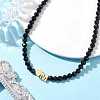 Brass with Glass Beaded Necklaces NJEW-JN04703-3