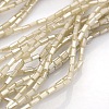 Electroplate Imitation Jade Glass Cuboid Beads Strands X-EGLA-F078A-A10-1