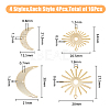 SUPERFINDINGS 16Pcs 4 Styles Brass Chandelier Components Links KK-FH0006-57-2