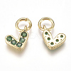 Brass Micro Pave Cubic Zirconia Charms ZIRC-F111-08G-05-2
