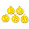Golden Plated Alloy Enamel Charms X-ENAM-S118-09G-1
