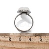Half Round Natural Howlite Finger Rings RJEW-M062-01P-20-3