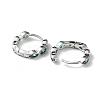Green Cubic Zirconia Horse Eye Wrap Hoop Earrings LS-EJEW-K083-34P-C-2