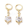 Rack Plating Golden Brass Dangle Leverback Earrings EJEW-A030-02E-G-1