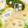 20pcs Opaque Resin Cabochons RESI-TADJ0001-08D-6