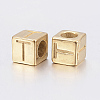 304 Stainless Steel Large Hole Letter European Beads LS-STAS-H428-01G-T-2