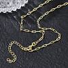 2.4MM Brass Paperclip Chain Necklaces for Women KK-CBA2293-17G-3