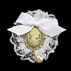 Romantic Classic Polyester Lace Bowknot Brooch for Women JEWB-B011-02A-1