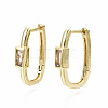 Brass Micro Pave Clear Cubic Zirconia Huggie Hoop Earring EJEW-T046-15G-NF-1