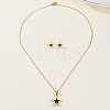 Casual Fashion Stainless Steel Star Stud Earrings & Necklaces Set for Women RI4338-1