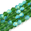 Imitate Austrian Crystal Bicone Frosted Glass Beads Strands EGLA-A039-T6mm-MB25-1