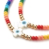 Adjustable Evil Eye Braided Bead Bracelets Set BJEW-JB07523-4