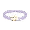 Natural Malaysia Jade(Dyed) Round Beads Stretch Bracelet BJEW-JB07223-2